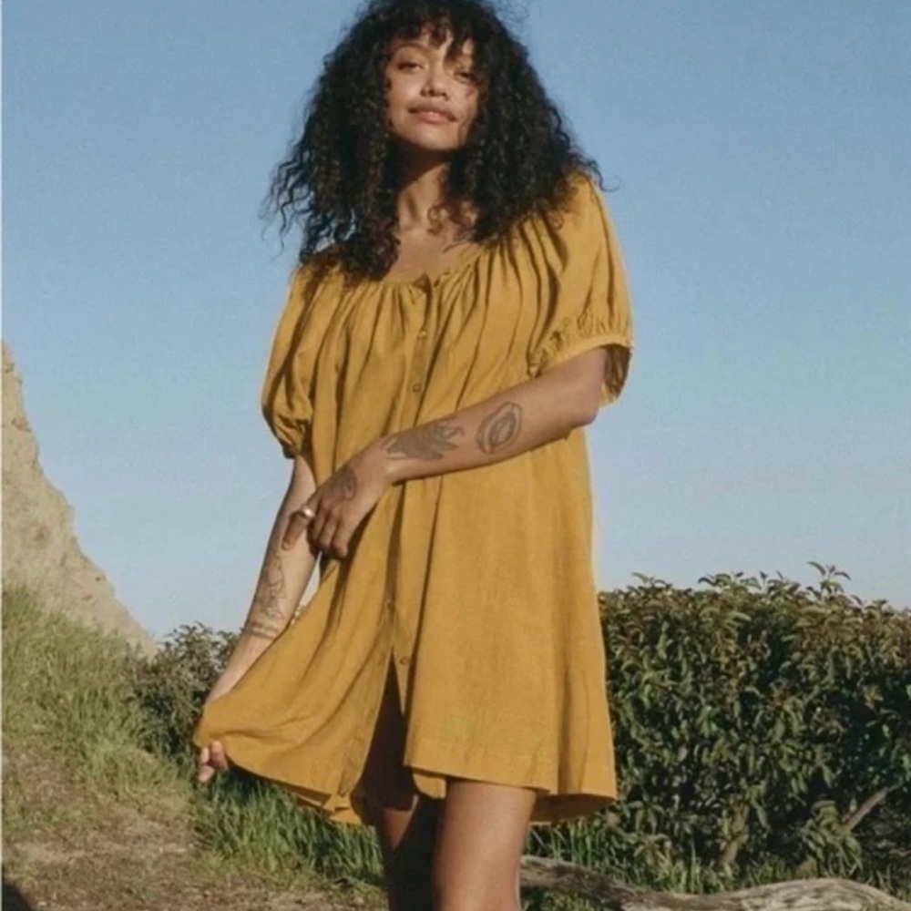 DOEN Josette Scoop-neck Puff Sleeve Dress - Picture 2 of 8